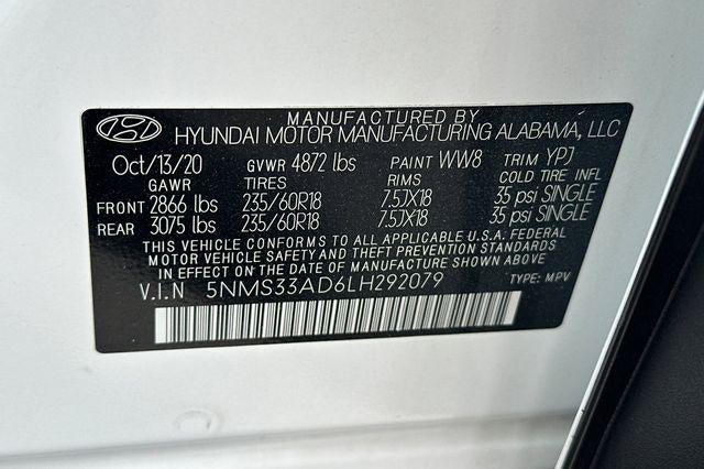 2020 Hyundai SANTA FE SEL 2.4L Auto FWD W/SULEV